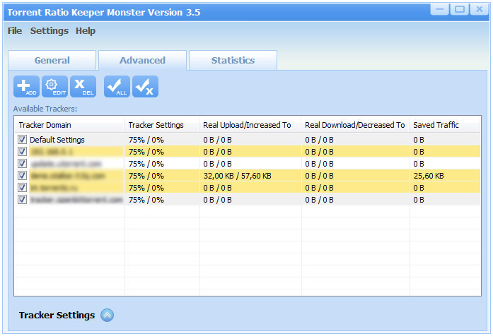 Torrent Ratio Keeper - statistics updates