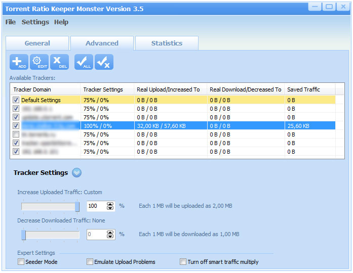 Torrent Ratio Keeper - Custom mode