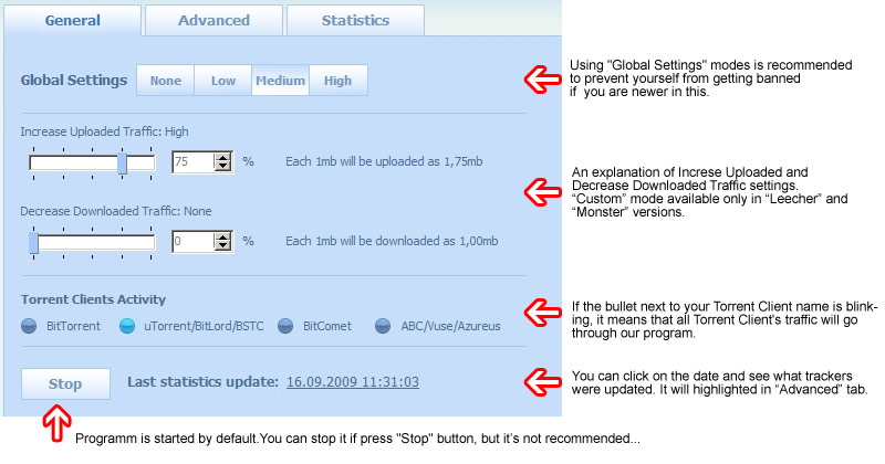 The bullet next to your Torrent Client name start blink